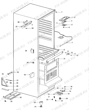 Взрыв-схема холодильника Tricity Bendix EDBF105W - Схема узла Cabinet + furniture (extra)